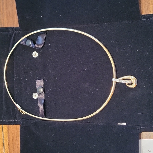 20inch 4mm 14ktyg Omega necklace with diamond slide - Picture 1 of 5